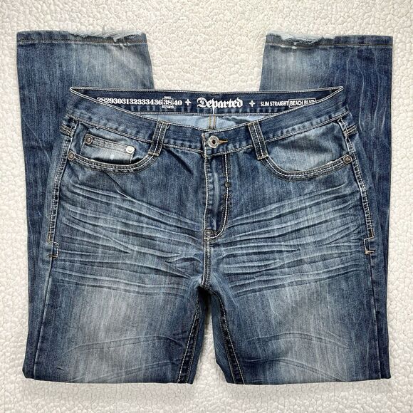 Departed Beach Blvd Slim Straight Jeans 38x32 (Actual 37x32) Streetwear Y2K - Picture 1 of 16